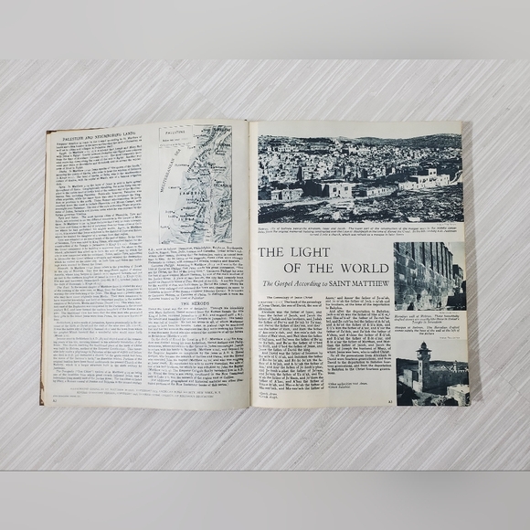 Vintage 1956 Holy Bible Olive Wood Cover King James Jeruslaem Bible - Picture 12 of 16